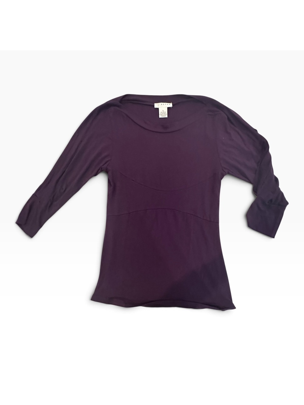 Kenar Women’s L Purple Rayon Stretch 3/4 Sleeve Empire Waist Y2K Top Israel Y2K
